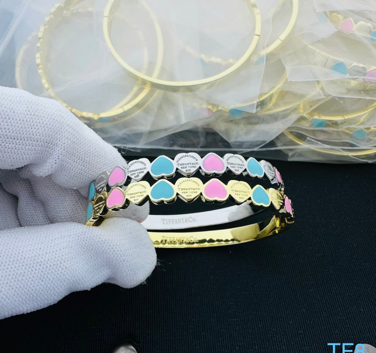 T rainbow heart bracelet