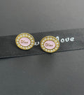 Pink and gold earrings