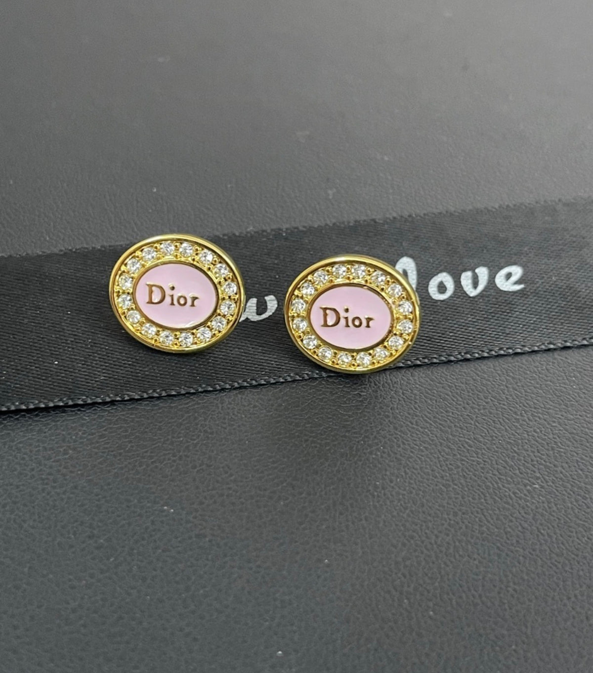 Pink and gold earrings