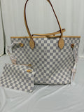 Neverfull MM white with pink