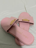 pink lv sandals size 7
