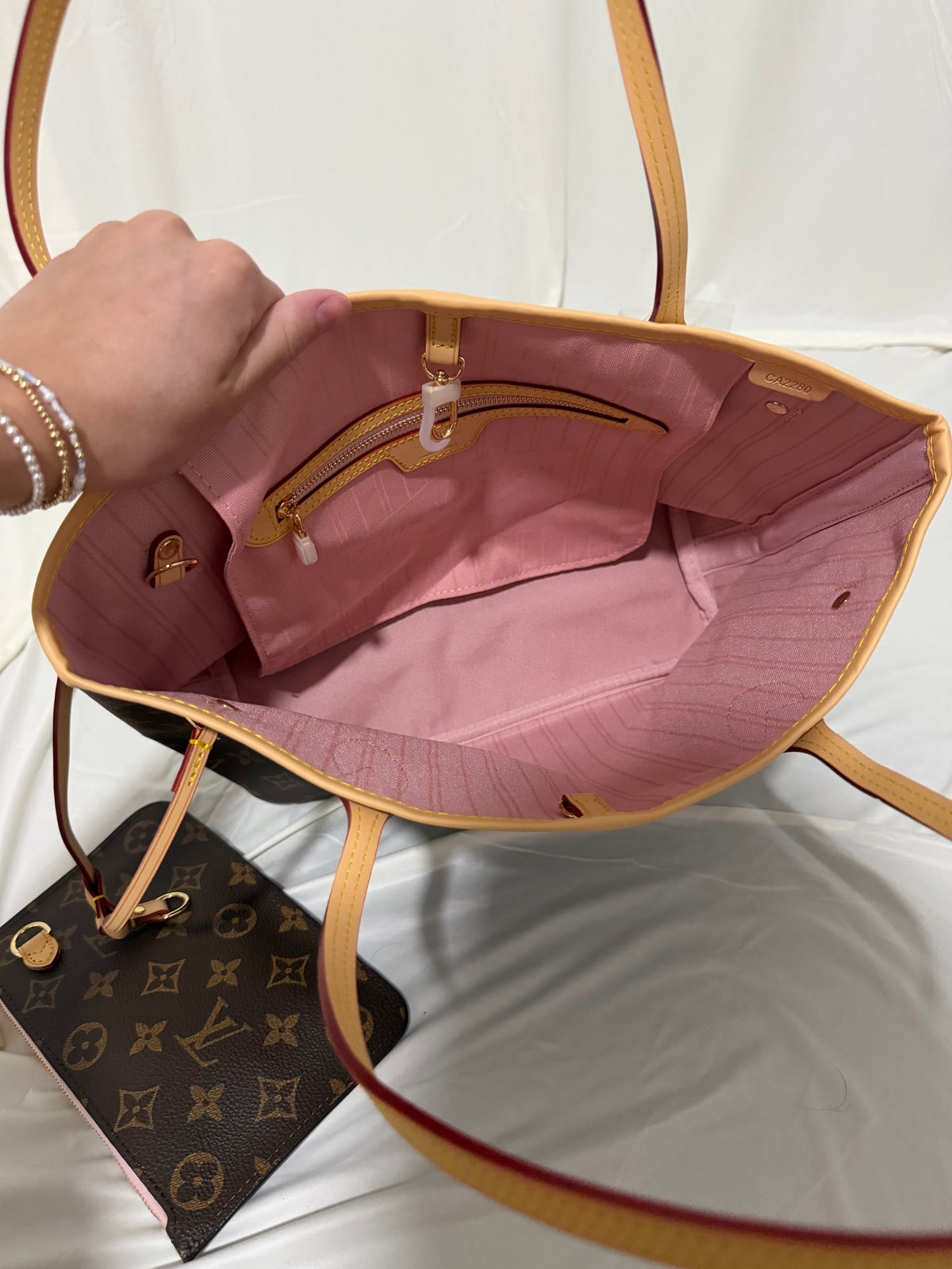 Neverfull PM brown with pink